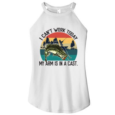 I Cant Work Today My Arm Is In A Cast Fishing Vintage Women's Perfect Tri Rocker Tank