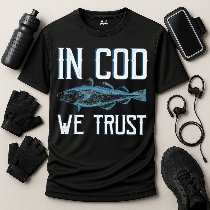 In COD We Trust Funny Fishing Portuguese Pride Cooling Performance Crew T-Shirt