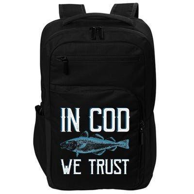 In COD We Trust Funny Fishing Portuguese Pride Impact Tech Backpack