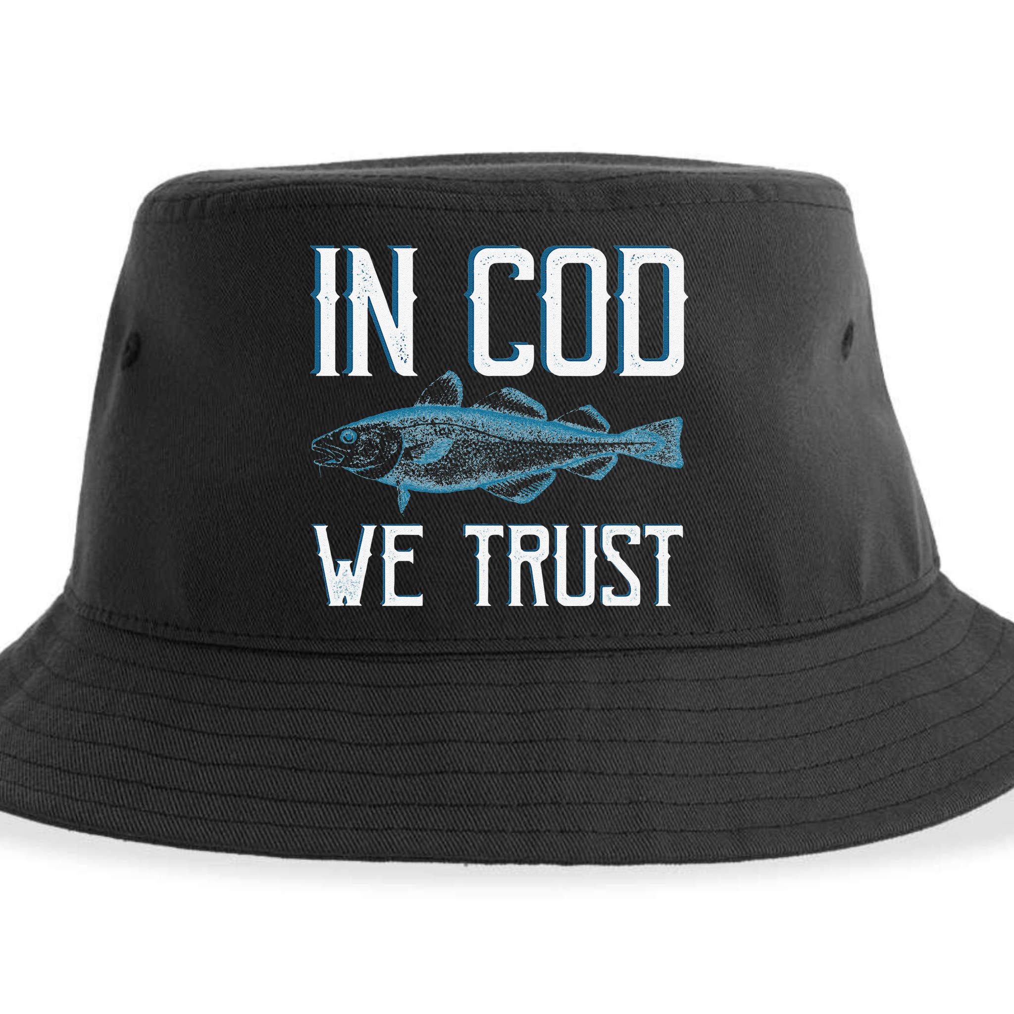 In COD We Trust Funny Fishing Portuguese Pride Sustainable Bucket Hat