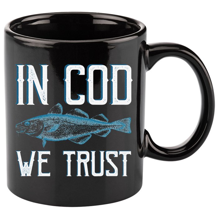 In COD We Trust Funny Fishing Portuguese Pride 11oz C Handle Ceramic Mug