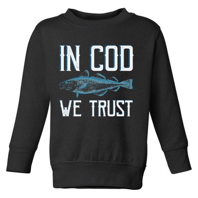 In COD We Trust Funny Fishing Portuguese Pride Toddler Sweatshirt