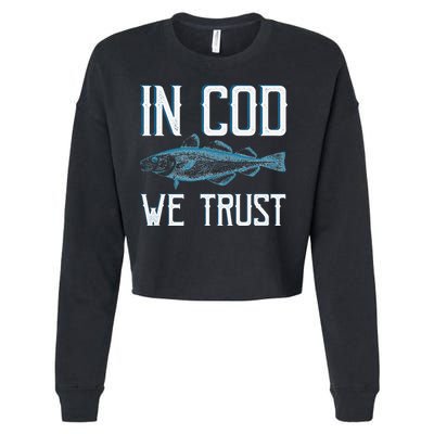 In COD We Trust Funny Fishing Portuguese Pride Cropped Pullover Crew