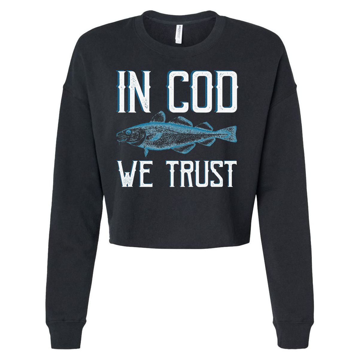 In COD We Trust Funny Fishing Portuguese Pride Cropped Pullover Crew