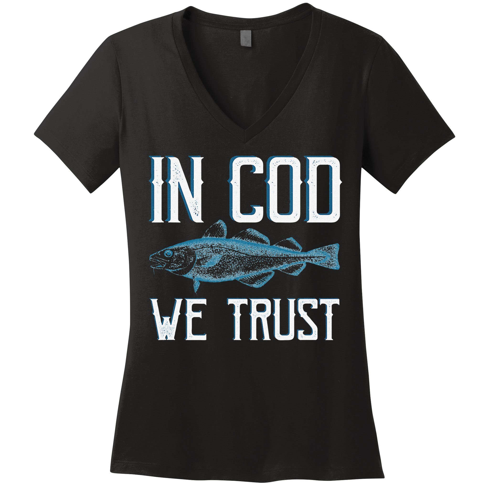 In COD We Trust Funny Fishing Portuguese Pride Women's V-Neck T-Shirt