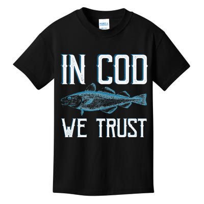 In COD We Trust Funny Fishing Portuguese Pride Kids T-Shirt