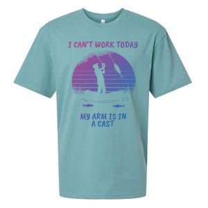 I CanT Work Today My Arm Is In A Cast FatherS Day Funny Great Gift Sueded Cloud Jersey T-Shirt