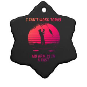 I CanT Work Today My Arm Is In A Cast FatherS Day Funny Great Gift Ceramic Star Ornament