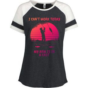 I CanT Work Today My Arm Is In A Cast FatherS Day Funny Great Gift Enza Ladies Jersey Colorblock Tee