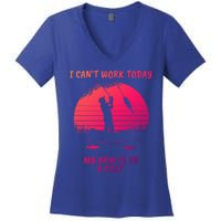 I CanT Work Today My Arm Is In A Cast FatherS Day Funny Great Gift Women's V-Neck T-Shirt