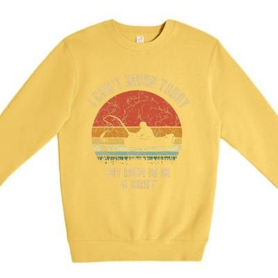 I Cant Work Today My Arm Is In A Cast Fishing Fathers Day Cute Premium Crewneck Sweatshirt