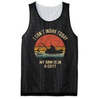 I Cant Work Today My Arm Is In A Cast Fishing Fathers Day Cute Mesh Reversible Basketball Jersey Tank