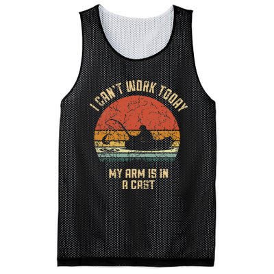 I Cant Work Today My Arm Is In A Cast Fishing Fathers Day Cute Mesh Reversible Basketball Jersey Tank