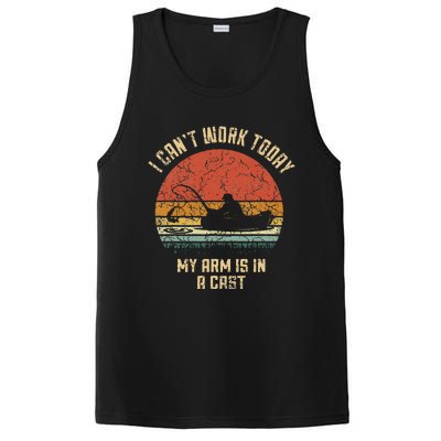 I Cant Work Today My Arm Is In A Cast Fishing Fathers Day Cute PosiCharge Competitor Tank