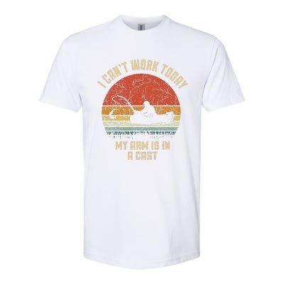 I Cant Work Today My Arm Is In A Cast Fishing Fathers Day Cute Softstyle CVC T-Shirt