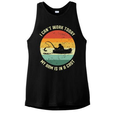 I Cant Work Today My Arm Is In A Cast Fishing Fathers Day Gift Ladies PosiCharge Tri-Blend Wicking Tank