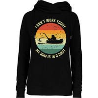 I Cant Work Today My Arm Is In A Cast Fishing Fathers Day Gift Womens Funnel Neck Pullover Hood