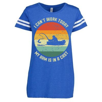 I Cant Work Today My Arm Is In A Cast Fishing Fathers Day Gift Enza Ladies Jersey Football T-Shirt