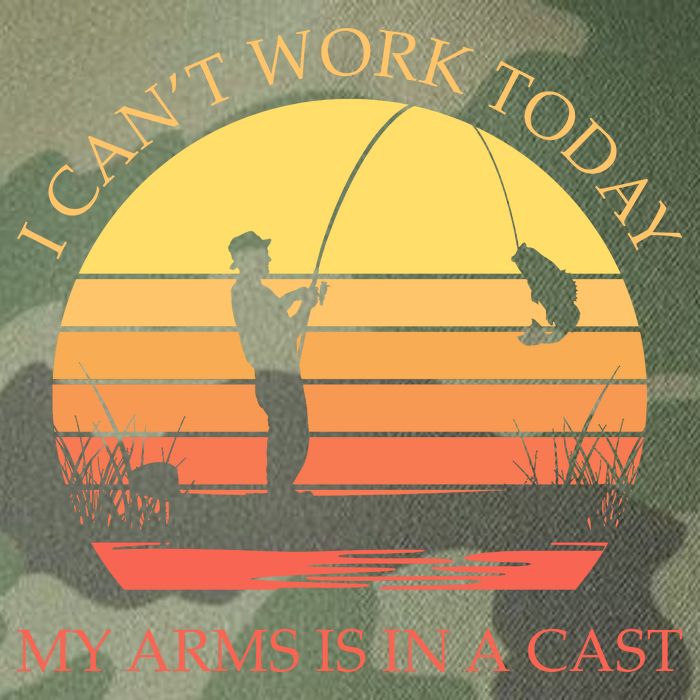 I Can't Work Today My Arms Is In A Cast Funny Fishing Legacy Tie Dye Trucker Hat
