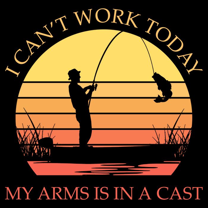 I Can't Work Today My Arms Is In A Cast Funny Fishing Impact Tech Backpack