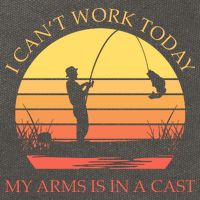 I Can't Work Today My Arms Is In A Cast Funny Fishing Cotton Canvas Backpack