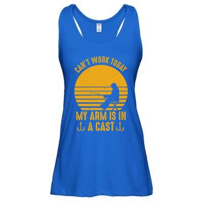 I Cant Work Today My Arm Is In A Cast Fishing Humor Gift Ladies Essential Flowy Tank