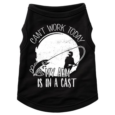 I Cant Work Today My Arm Is In A Cast Funny Fishing Pride Funny Gift Doggie Tank