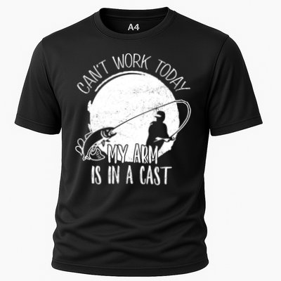 I Cant Work Today My Arm Is In A Cast Funny Fishing Pride Funny Gift Performance Shirt