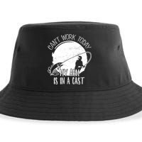I Cant Work Today My Arm Is In A Cast Funny Fishing Pride Funny Gift Sustainable Bucket Hat
