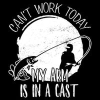I Cant Work Today My Arm Is In A Cast Funny Fishing Pride Funny Gift Sustainable Bucket Hat