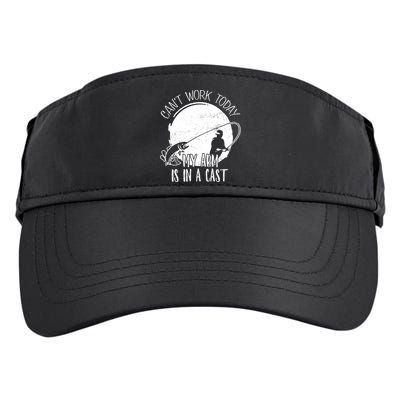 I Cant Work Today My Arm Is In A Cast Funny Fishing Pride Funny Gift Adult Drive Performance Visor