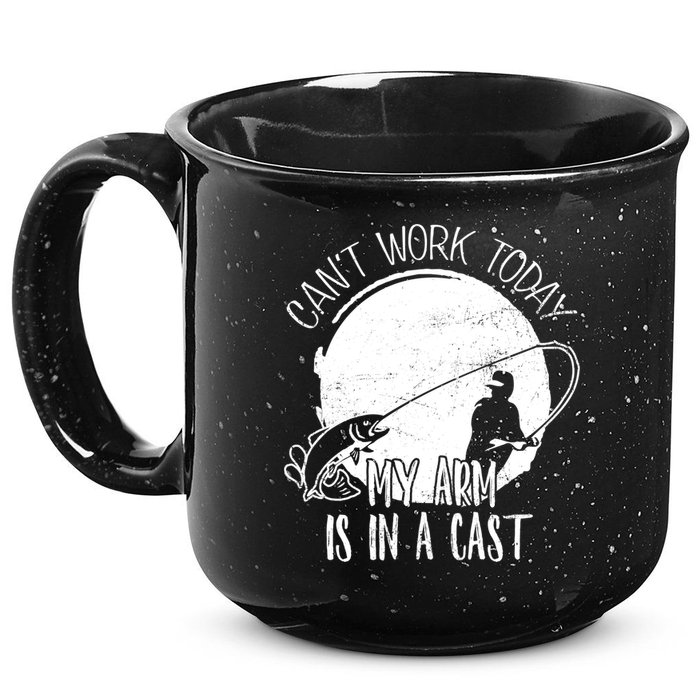 I Cant Work Today My Arm Is In A Cast Funny Fishing Pride Funny Gift 15oz Campfire Ceramic Mug