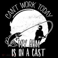 I Cant Work Today My Arm Is In A Cast Funny Fishing Pride Funny Gift Wool Snapback Cap