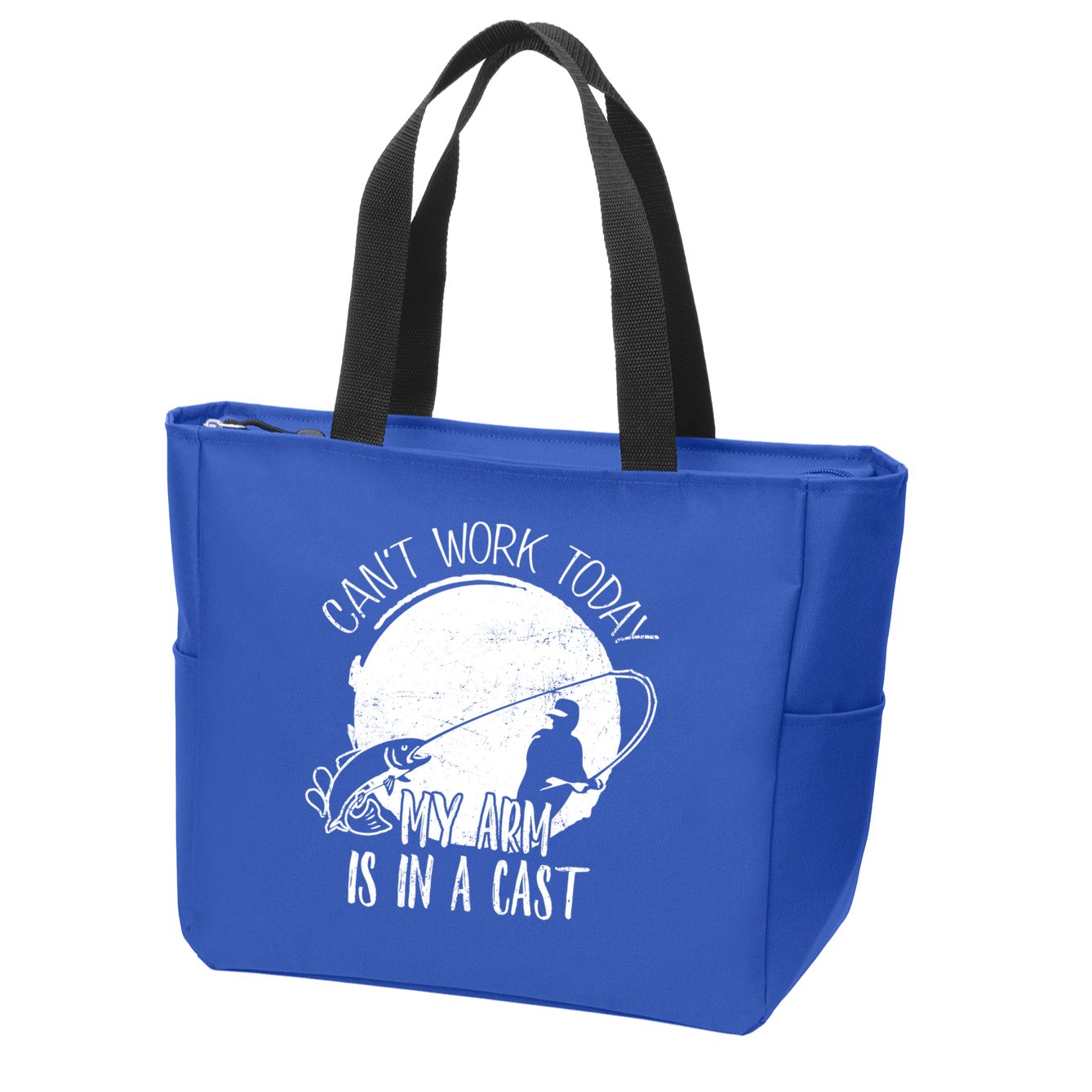 I Cant Work Today My Arm Is In A Cast Funny Fishing Pride Funny Gift Zip Tote Bag