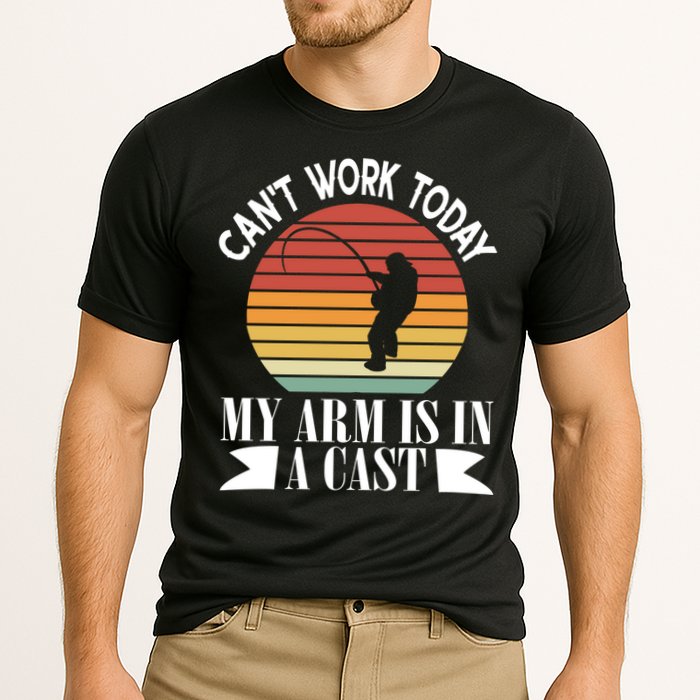 I Cant Work Today My Arm Is In A Cast Funny Fishing Cool Gift Cooling Performance Crew T-Shirt