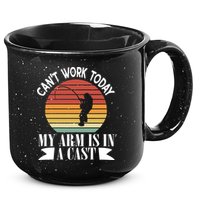 I Cant Work Today My Arm Is In A Cast Funny Fishing Cool Gift 15oz Campfire Ceramic Mug