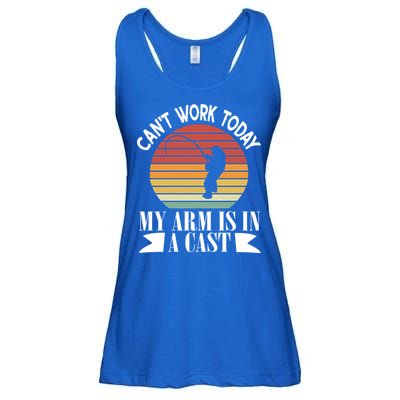 I Cant Work Today My Arm Is In A Cast Funny Fishing Cool Gift Ladies Essential Flowy Tank