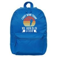 I Cant Work Today My Arm Is In A Cast Funny Fishing Cool Gift 16 in Basic Backpack
