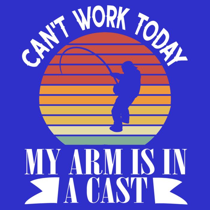 I Cant Work Today My Arm Is In A Cast Funny Fishing Cool Gift 16 in Basic Backpack
