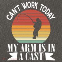 I Cant Work Today My Arm Is In A Cast Funny Fishing Cool Gift Cotton Canvas Backpack