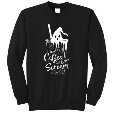 Iced Coffee With Extra Scream Halloween Ghost Spooky Gift Sweatshirt