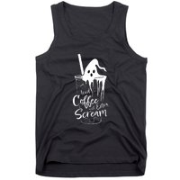 Iced Coffee With Extra Scream Halloween Ghost Spooky Gift Tank Top