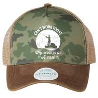 I Cant Work Today My Arm Is In A Cast Funny Fishing Legacy Tie Dye Trucker Hat
