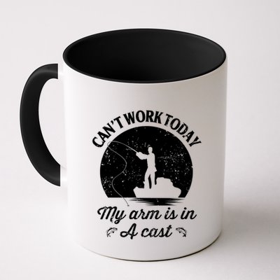 I Cant Work Today My Arm Is In A Cast Funny Fishing Mug
