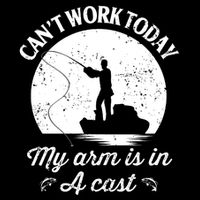 I Cant Work Today My Arm Is In A Cast Funny Fishing 16 in Basic Backpack