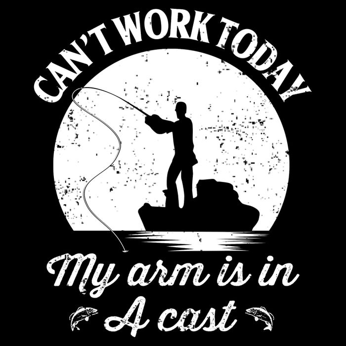 I Cant Work Today My Arm Is In A Cast Funny Fishing 16 in Basic Backpack