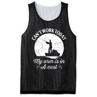 I Cant Work Today My Arm Is In A Cast Funny Fishing Mesh Reversible Basketball Jersey Tank