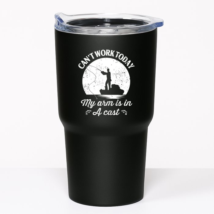 I Cant Work Today My Arm Is In A Cast Funny Fishing Tumbler