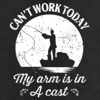 I Cant Work Today My Arm Is In A Cast Funny Fishing Large Microfiber Waffle Golf Towel