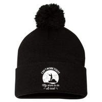 I Cant Work Today My Arm Is In A Cast Funny Fishing Pom Pom 12in Knit Beanie